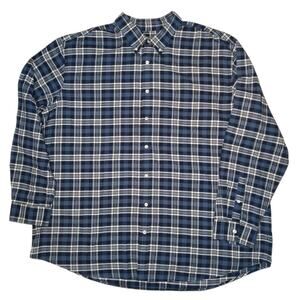 Foundry Big & Tall Blue Plaid Button Down Shirt size 3XLT